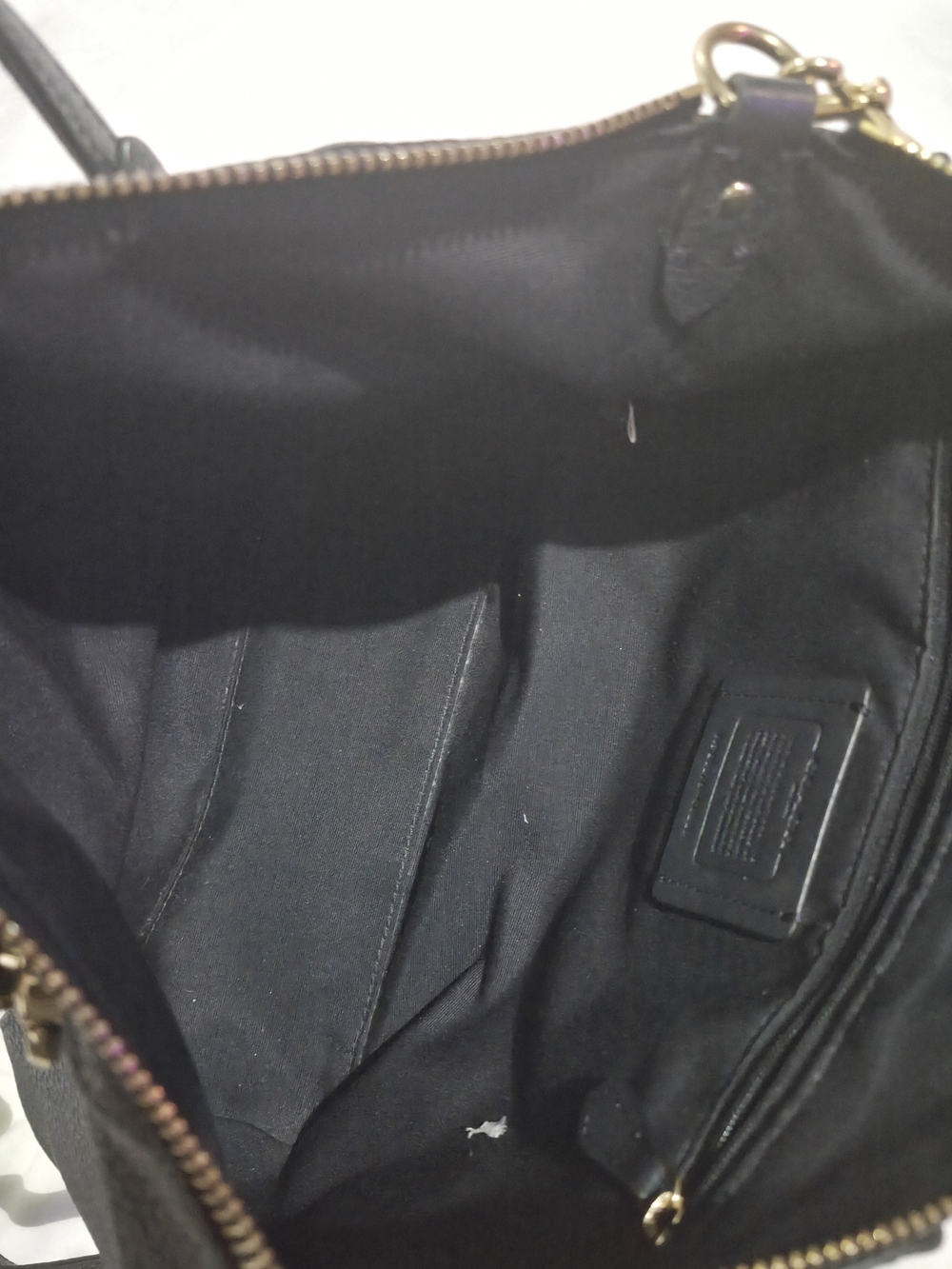 Coach Black Leather Tote with Gold Hardware - Picture 6 of 9